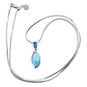 MARAHLAGO LARIMAR & TOPAZ NECKLACE